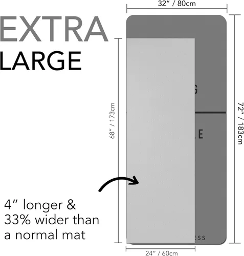 Miniatura 2 de Esterilla de yoga grande – Esterilla de entrenamiento extra gruesa de 0.394 in (72 x 32 pulgadas) – Alfombrilla antideslizante de TPE para mujeres