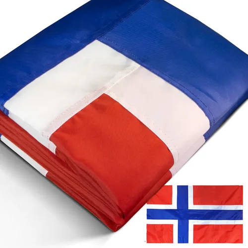 Miniatura 8 de Anley Bandera de Noruega de 3 capas de doble cara a prueba de rasgaduras de 3 x 5 pies, color vivo, cabecera de lona y resistente a las arrugas