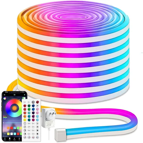 Miniatura 27 de iNextStation RGB Smart IC - Tira de luces LED de neón de 5 V, USB, 16.4 pies 5M, tira de luces de neón flexible, multicolor, IP67, impermeable