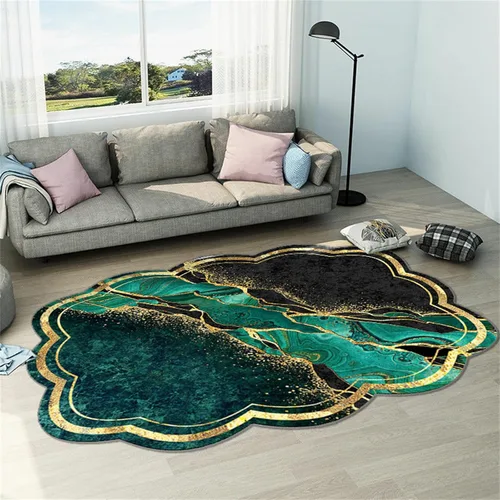 Miniatura 17 de Alfombra de área de mármol negro dorado y gris, 2 x 3 pies, alfombras impresas con patrón geométrico moderno, alfombra decorativa