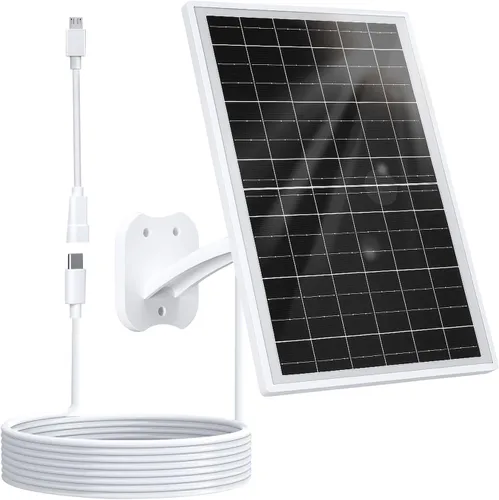 Miniatura 7 de Zivif 13W Solar Panel for Security Camera, Solar Charger with USB-C/USB & 5.5x2.1mm DC Cbale, Compatible with 5V Battery Powered Camera, 360°