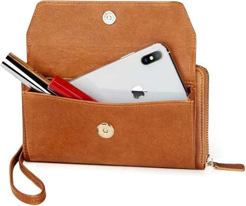 Miniatura 6 de nuoku Cartera RFID para mujer bolso cruzado con cremallera alrededor de 2 correas