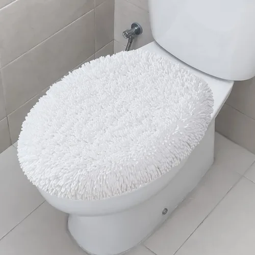 Miniatura 9 de TREETONE Shaggy - Funda de felpilla para tapa de inodoro de baño, fundas de asiento de felpa ultra suave, esponjosa y absorbente, 19 x 21 pulgadas
