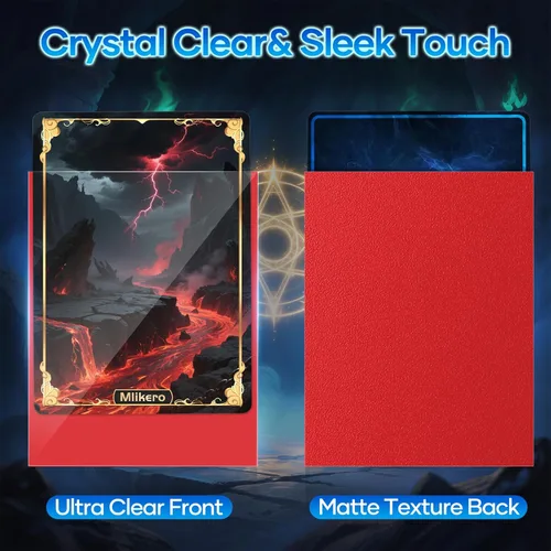 Miniatura 2 de 1000 unidades de fundas rojas para cartas, protectores de cartas mate, fundas para cartas coleccionables aptas para MTG, TCG y cartas deportivas Rojo