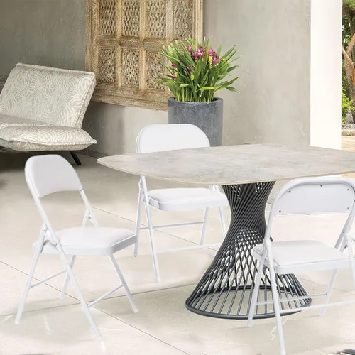 Miniatura 8 de Paquete de 6 sillas plegables con asientos acolchados, silla plegable acolchada con marco de acero para eventos, oficina en casa, silla plegable