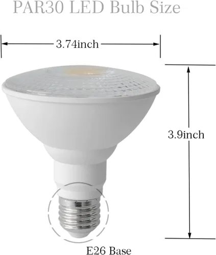 Miniatura 2 de Paquete de 1 bombilla LED Par30 regulable, blanco cálido, 2700 K, 10 W (equivalente a 75 W), base E26