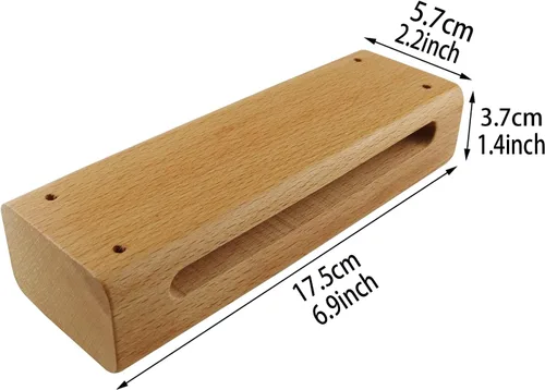 Miniatura 5 de Bloque de madera con mazo ZZLZX - 1 juego de instrumento musical de bloque de madera con mazo, bloques de ritmo de percusión de madera maciza