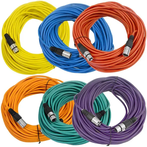 Miniatura 61 de Seismic Audio SAXLX-2Brown-Paquete de 6 cables de conexión XLR de 2 pies marrones - Cables de micrófono - Cables XLR macho a hembra - 2 pies