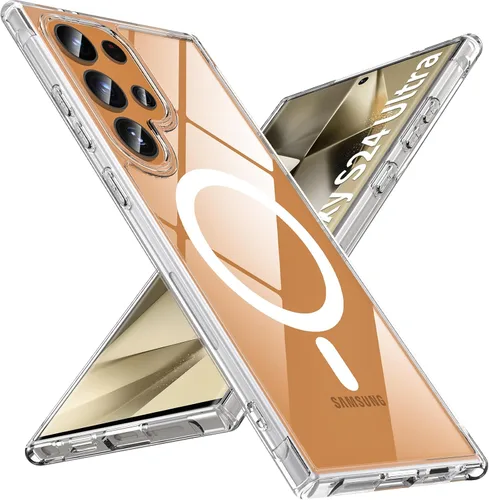 Miniatura 27 de OWKEY Funda magnética para Samsung Galaxy S23 de 6.1 pulgadas, para Magsafe con protector de pantalla, protección de grado militar, a prueba