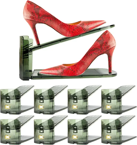 Miniatura 10 de Yes!Fresh Organizador de ranuras para zapatos, apilador de zapatos estilo boutique para un par de zapatos, zapatero separable para organización