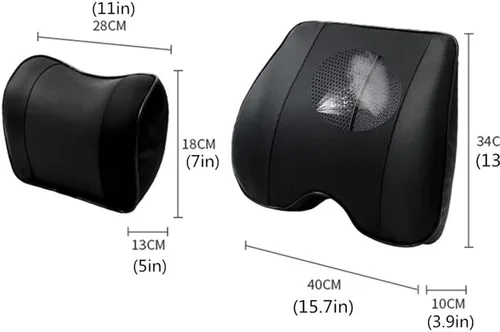 Miniatura 7 de Kit de almohada lumbar y cuello de automóvil, cojín ergonómico de espuma viscoelástica, alivia la fatiga de conducción, cómodo cuello y espalda
