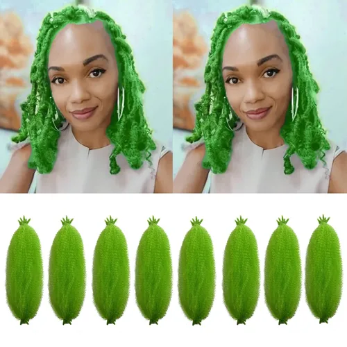 Miniatura 41 de Cabello afro Twist morado degradado de 16 pulgadas, cabello Marley pre-separado para rastas suaves, cabello trenzado Marley Twist Ombre Kinky Spring