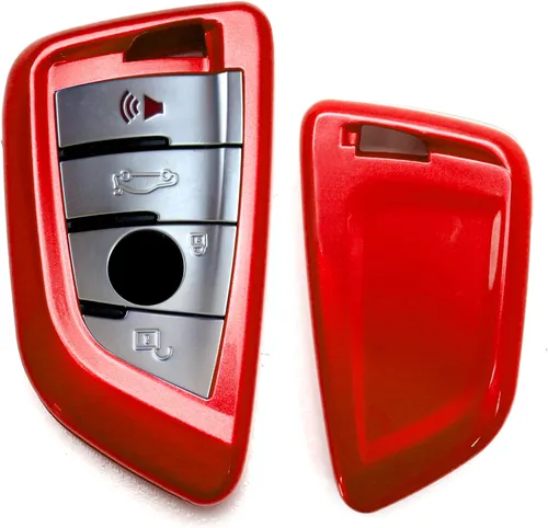 Miniatura 9 de iJDMTOY Exact Fit - Carcasa para llavero inteligente con diseño de fibra de carbono metálica brillante compatible con BMW X1 X4 X5 X6, serie 5