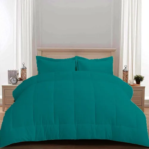 Miniatura 15 de Edredón 100% algodón egipcio de 500 GSM, súper suave, relleno alternativo de plumón con 2 fundas de almohada, colección de insertos para clima frío