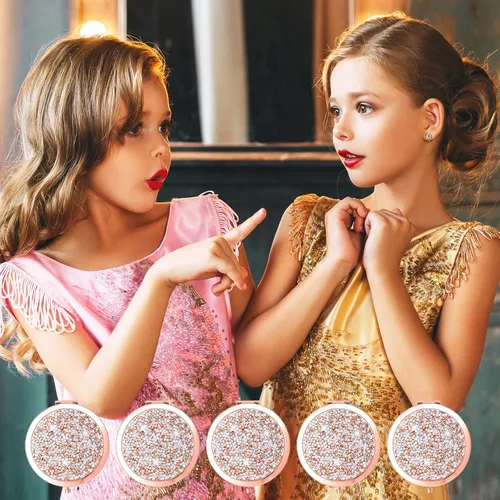 Miniatura 3 de Yulejo 6 piezas de espejo compacto a granel mini espejo de bolsillo para bolso, regalo de boda, maquillaje pequeño, cosmético de aumento portátil