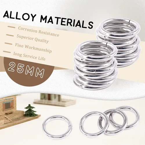 Miniatura 4 de Kit de 60 anillos de metal para cinturones, pasadores de accesorios para macramé, cinturón de campamento, correas para perro, accesorios de sable