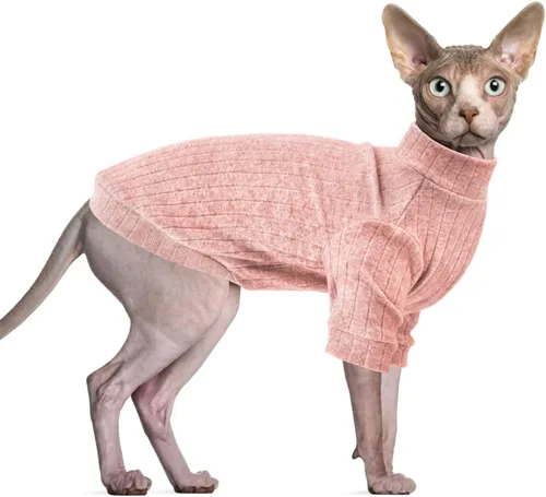 Miniatura 13 de Idepet Sphynx Suéter Camisa para Gatos sin Pelo Gatitos Ropa Suave para Cachorros Pullover Pijamas Lindas para Gatos Mono de Algodón Vestimenta