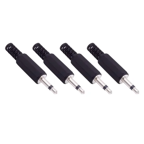 Fancasee Paquete de 4 conectores de reparación de repuesto de 0.138 in y 1/8 pulgadas TS Mono macho de 0.138 in Tipo de soldadura DIY Adaptador de