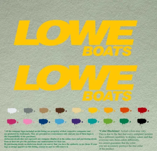 Miniatura 8 de Par de calcomanías de vinilo de repuesto compatibles con Lowe Boats, motor fuera de borda, juego de 2 (12 pulgadas, negro 070)