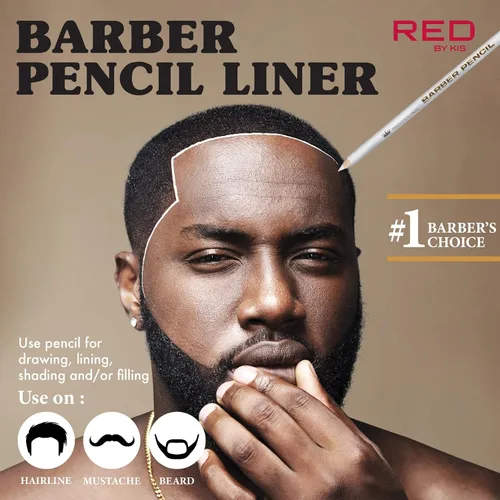 Miniatura 3 de Red by Kiss 3 lápices de peluquero con sacapuntas incorporado, lápices de contorno de trazo de afeitado y guía de barba (juego de valor)