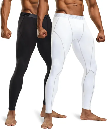 Miniatura 2 de TSLA - Pantalones de compresión térmica para hombres, calzas deportivas para correr, ropa base de invierno