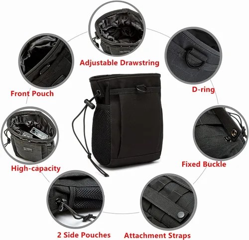 Miniatura 3 de Bolsa de tiza para escalada en roca, bolsas de tiza Bouldering con cinturón de clip rápido y 3 bolsillos, gran equipo para escalada en roca