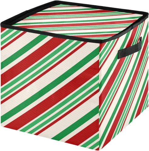 Miniatura 16 de Cesta de almacenamiento para adornos de Navidad, búfalo a cuadros, negro y blanco, contenedor de almacenamiento de invierno con separadores