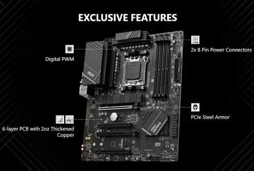 Miniatura 4 de INLAND Procesador de CPU AMD Ryzen 5 7600X con placa base para juegos MSI B650 Gaming Plus WiFi (AM5, ATX, DDR5, PCIe 4.0, Wi-Fi 6E), Soly by Micro