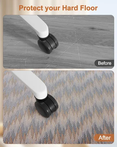 Miniatura 3 de Blvornl Tapete grande para silla de oficina para suelo de madera dura, tapete para silla con ruedas para madera dura, protector de suelo duro Gris