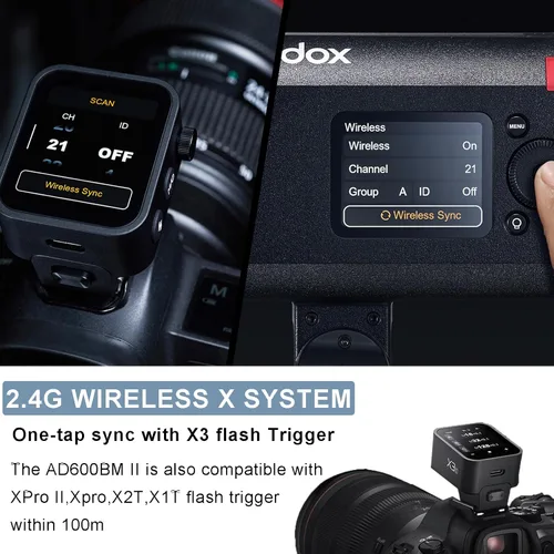 Miniatura 5 de Godox AD600BMII AD600BM II - Luz estroboscópica para exteriores, para fotografía, flash de estudio de 2.4G 600Ws, montaje Bowens GN87 con lámpara
