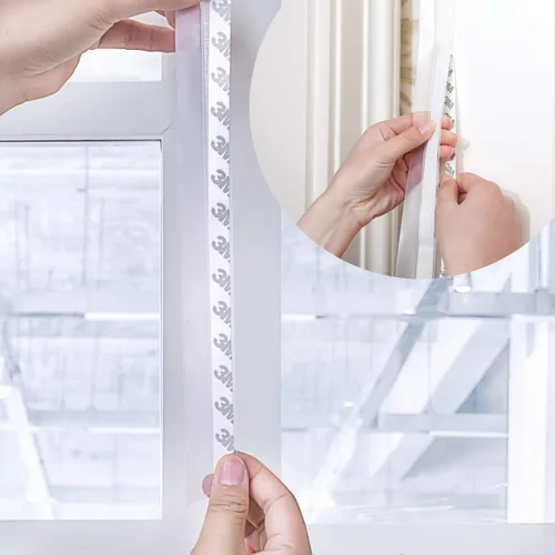 Miniatura 3 de Tira de sello de silicona, sellado para puerta o ventana, resistente a la intemperie, insonorizada, autoadhesiva, tira de puerta inferior, cinta