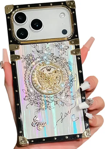 Miniatura 39 de Compatible con Funda Samsung Galaxy S22 Ultra, Diseño de Mariposa Brillante de Lujo con Soporte Plegable Kickstand para Mujeres y Niñas, Funda Rosa