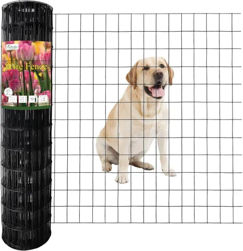 FOREHOGAR Valla de alambre soldada con revestimiento de PVC negro de 36 pulgadas x 50 pies, 2 pulgadas x 3 pulgadas 16GA, rollo de cercado de borde