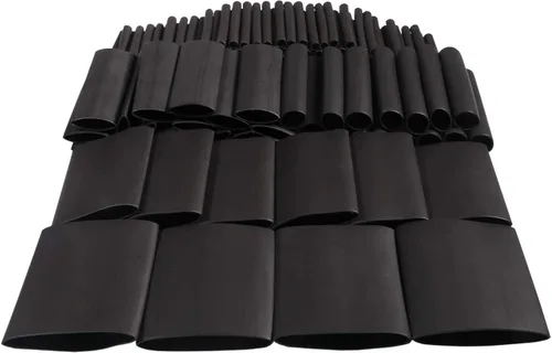 162 piezas, 3:1 kit de tubos termorretráctiles adhesivos de doble pared de gran diámetro, 5 tamaños (diámetro) - 1.25, 1, 1/2, 3/8, 1/8 pulgadas,