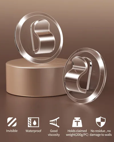 Miniatura 2 de ispneay 50 clips de luz mini transparentes: pequeños ganchos con tiras adhesivas para cadena de luces interior - gancho de pared de plástico sin