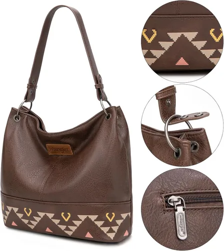Miniatura 29 de Wrangler Hobo - Bolsas para mujer de cuero vegano con asa superior, bolsos de hombro y bolsos