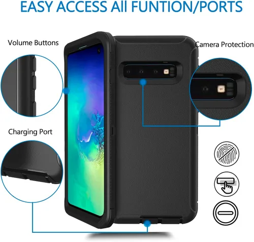 Miniatura 5 de Funda para Samsung Galaxy S10E, Bisbkrar Phone Case [grado militar] 3 en 1 resistente a prueba de golpes, resistente cubierta de parachoques