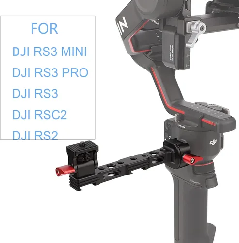 Miniatura 7 de Leftfoto Soporte de monitor de cámara para DJI RS3-mini/RS2/RS3/RS-3pro/RSC2 Gimbal estabilizador Accesorios, con roscas de 1/4 y 3/8, zapata fría