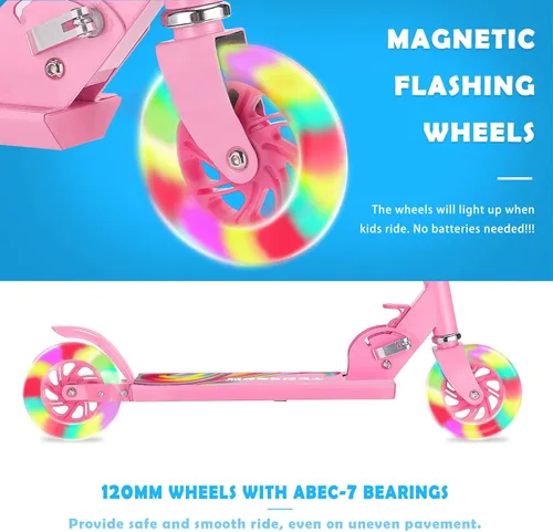 Miniatura 5 de Juguetes de patinete para niños de 6 a 12/3 a 5 años, regalos de Navidad y cumpleaños para niñas y niños, patinete fácil de plegar para niños