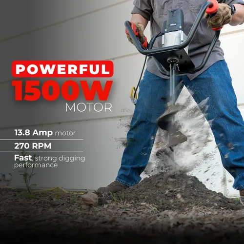 Miniatura 3 de XtremepowerUS 1200 W 1.6HP excavadora eléctrica c/ puntas de barrena de 4 pulgadas