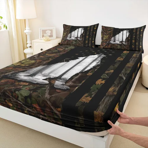 Miniatura 33 de Erosebridal Happy Camping - Sábana bajera ajustable individual para niños, diseño de animales del bosque del bosque, para bebés, niños y niñas