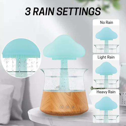 Miniatura 7 de Humidificador de Gota de Agua de Lluvia - Lámpara en Forma de Nube de Hongos, Difusores de Aceite Esencial, Difusores de Aromaterapia de Ruido Grano