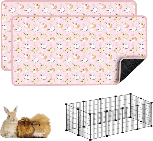Miniatura 9 de Forro de Jaula para Cobayas, 150x79 cm 2 Pack Ropa Lavable para Cobayas, Impermeable Reutilizable y Antideslizante, Almohadilla Súper Absorbente Gris