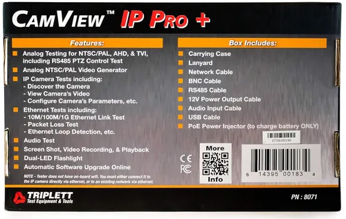 Miniatura 14 de Triplett 8071 CamView IP Pro+ CCTV Cámara Probador con servidor DHCP incorporado - IP, NTSC/PAL, AHD, TVI