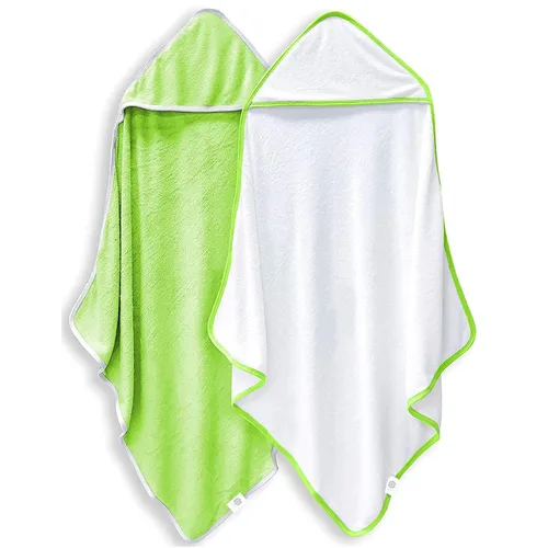 Miniatura 10 de Paquete de 2 toallas de baño para bebé - De rayón hechas de bambú, ultraabsorbentes, toallas con capucha ultrasuaves para niños - Tamaño extra