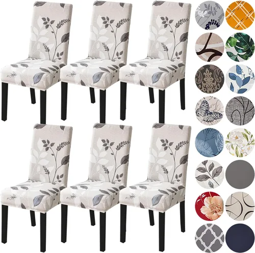 Miniatura 15 de HZDHCLH Juego de 6 fundas grises para sillas Parsons de elastano para comedor, fundas elásticas de elastano para sillas Parsons, fundas de asiento