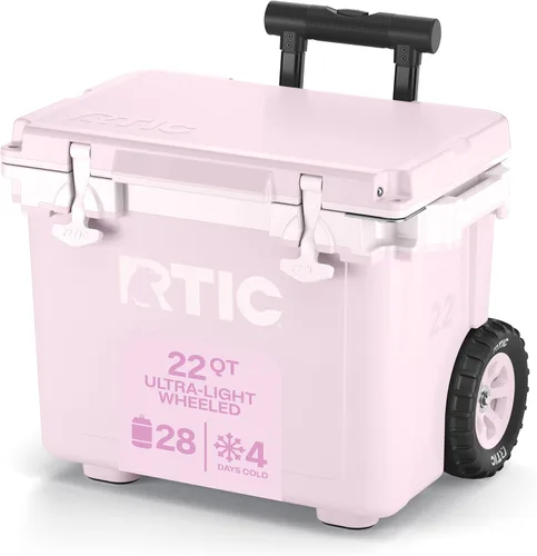 Miniatura 14 de RTIC - Enfriador con ruedas ultraligero de 22 cuartos de galón con asa, caja de hielo portátil aislada para playa, bebidas, camping, picnic, pesca