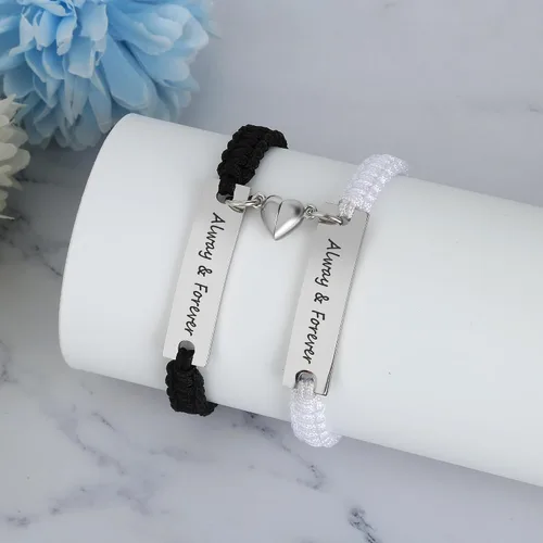 Miniatura 5 de Pulseras de pareja a juego para novio y novia, pulsera de amistad y relación para mejores amigos, pulseras ajustables de estiramiento de joyería
