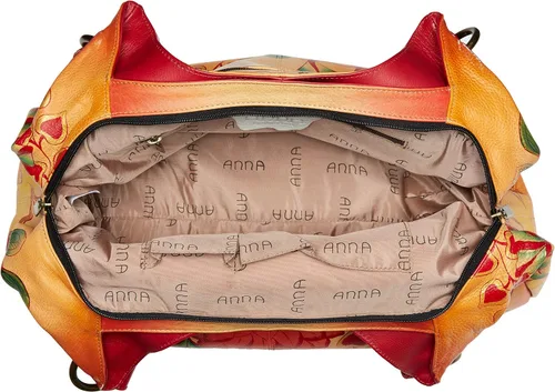 Miniatura 5 de Anna by Anuschka Bolso Hobo fruncido para mujer, piel auténtica