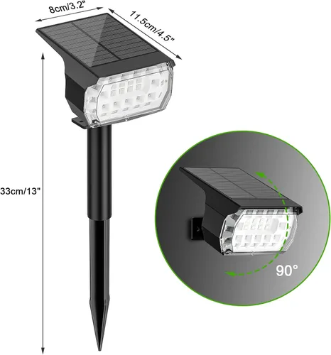 Miniatura 7 de LANSOW Focos solares para exteriores que cambian de color, [7 modos/8 unidades] Focos de paisaje de Navidad, luces solares impermeables